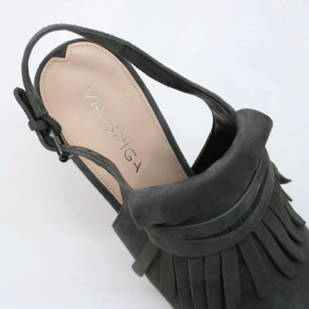 Via Spiga Kilty Peep Toe Slingbacks sandals shoetie 11M